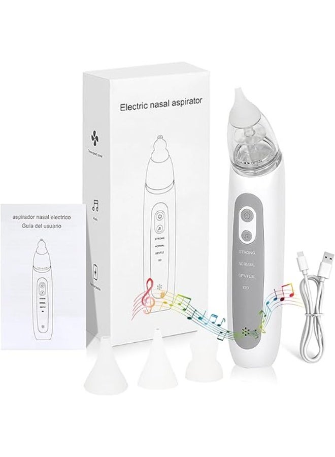 Electric Baby Nasal Aspirator with 3 Suction Levels - Portable Snot Sucker with LED Light & Soothing Music - Includes 3 Sizes of Soft Silicone Tips - Image 1